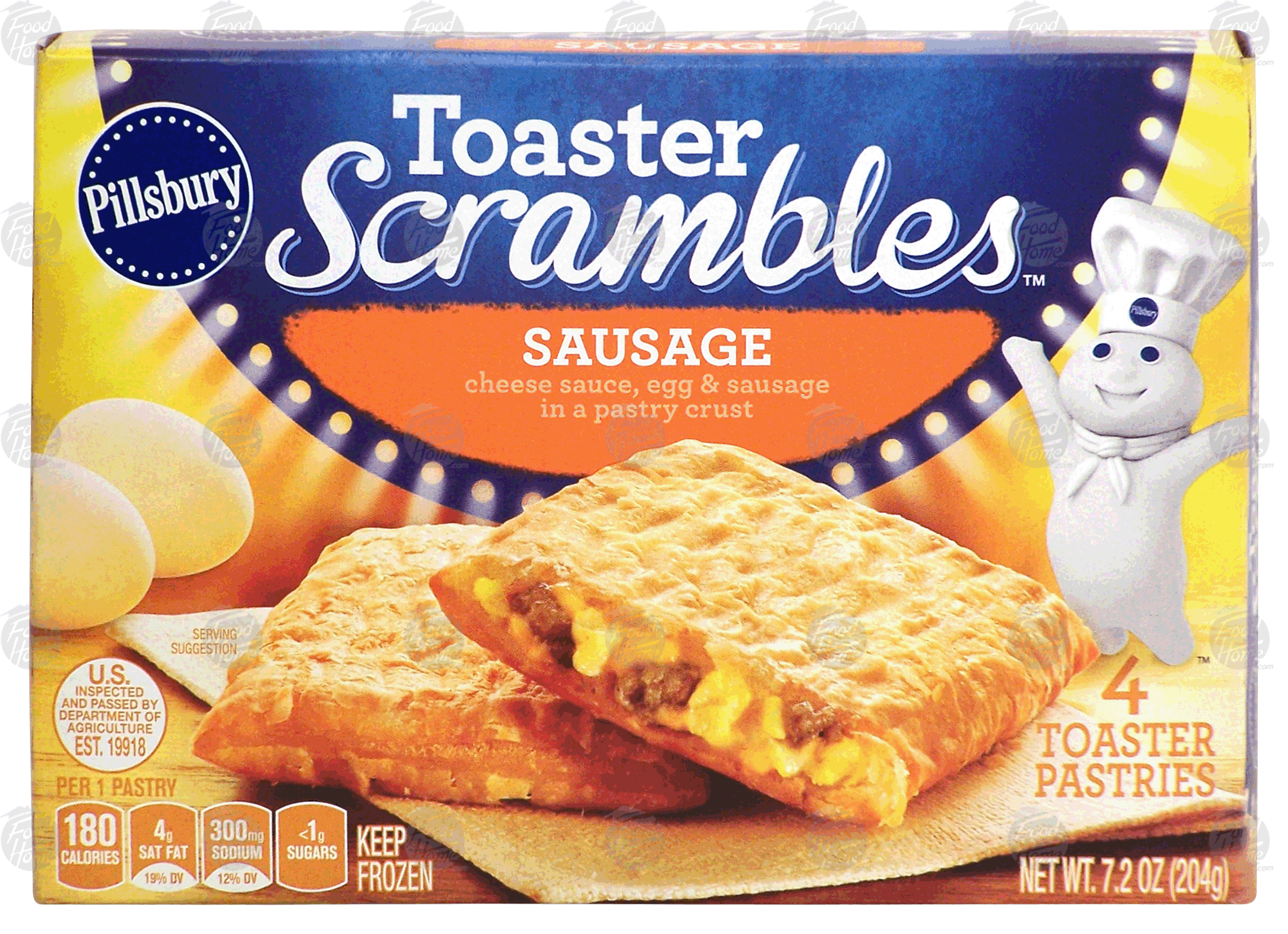 Pillsbury Toaster Scrambles sausage; cheese sauce, egg & sausage in pastry crust, 4 count Full-Size Picture